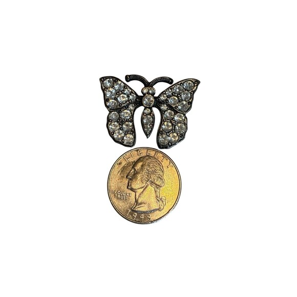 Butterfly Brooch Pin Rhinestone - Picture 3 of 3